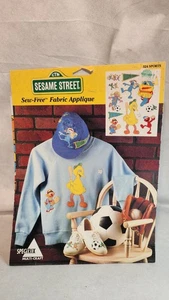 Vintage Spectrix Sesame Street Fabric Applique Sew-Free 524 Sports NOS - Bild 1 von 4