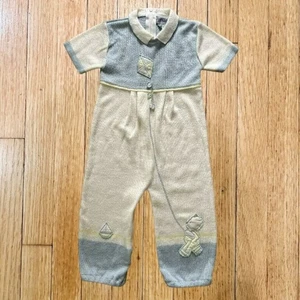 Vintage Baby Boy Knit Romper Size 9-12 Mo. by Carriage Boutiques - Picture 1 of 9
