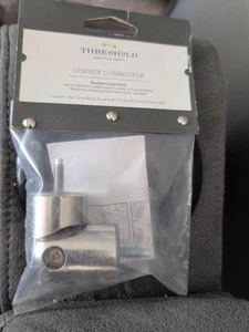TARGET Threshold curtain drapery rod corner connector brushed nickel 7/8-1" dc7 - Picture 1 of 2