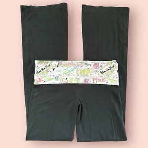Vtg Y2K Victoria's Secret PINK Foldover Flare Yoga Pants Leggings Small RARE HTF - Imagen 1 de 7