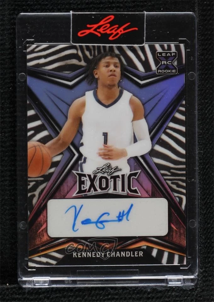 2022-23 Leaf Exotic Zebra Prismatic /9 Kennedy Chandler #BA-KC2 Rookie Auto RC - Image 1 of 2