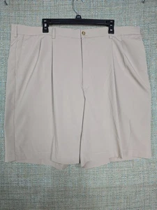 PRO TOUR Size 42 Coolplay Beige Shorts Golf 100% Polyester Flat Front Activewear - Picture 1 of 11