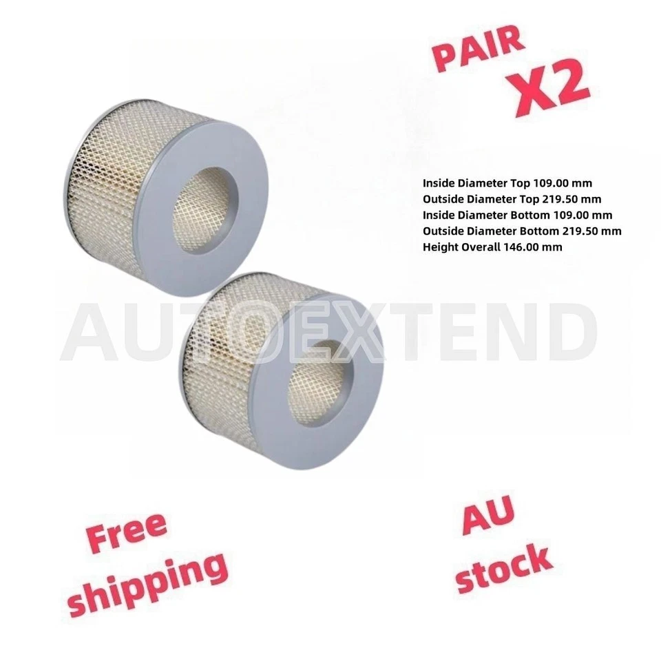 2X Air filters for TOYOTA Coaster Bus  2H 6cyl  Diesel 1987-1990 - image 1 of 1