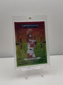 Dalen Terry 2022-23 Obsidian #163 Red/Yellow/Green Flood 43/75 RC-Chicago Bulls - Picture 1 of 2