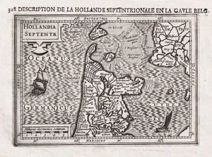 Hollande Nederland Pays-Bas Map Carte Bertius Hondius - Picture 1 of 1