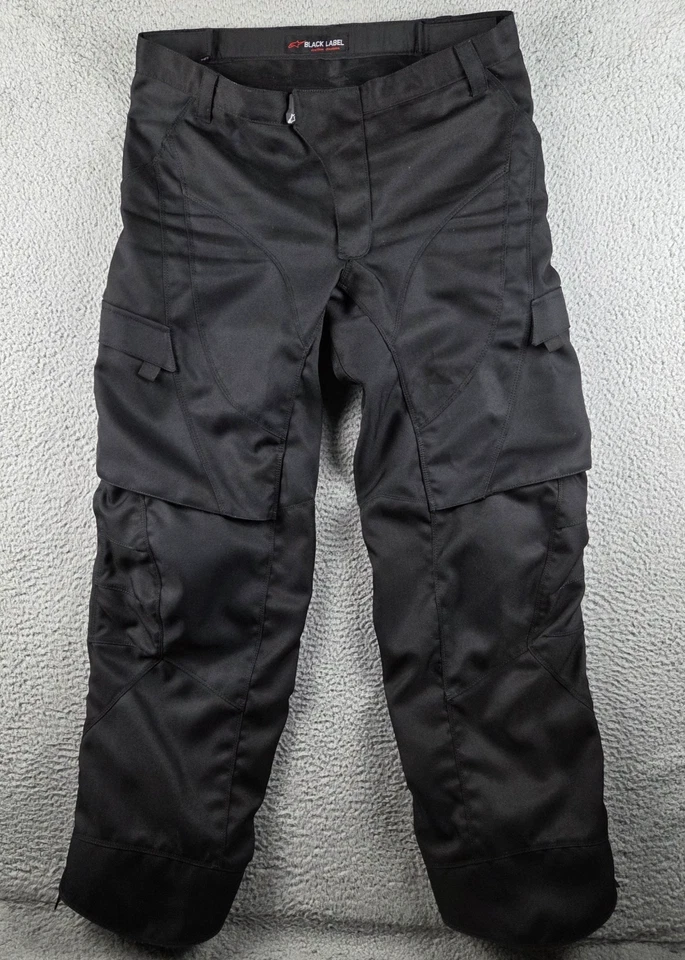 Pantalones de moto Alpinestars negros acolchados rodillas talla 36" etiqueta negra Foto 1 de 4