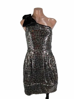 Vestido Vintage Frederick’s of Hollywood Un Hombro Lazo Lentejuelas Hecho en EE. UU. Años 90 y2k Foto 1 de 4