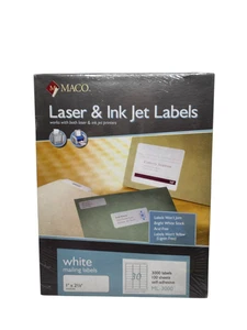 3,000 MACO Laser/Ink Jet White Address Labels, 1 x 2-5/8 Inch (ML-3000) 100 sht - Picture 1 of 2