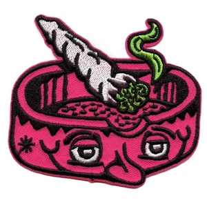 Killer Acid Ashtray Patch Joint Trippy Stoner Embroidered Iron On - Picture 1 of 2