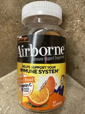 Airborne Original Gummies - Zesty Orange 42 Gummies Support Immune System 3/26 - Image 1 of 4