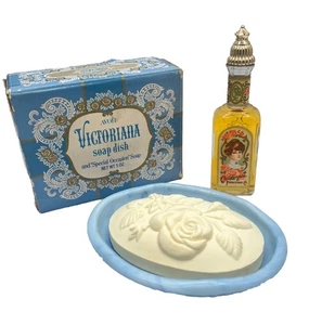 Jabonera vintage Avon Victoriana con jabón 1978 y juego de botellas de perfume California - Imagen 1 de 6