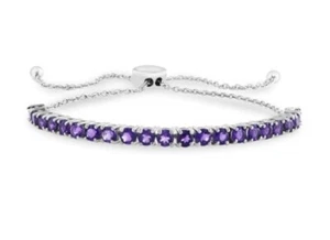 NEW! EFFY AMETHYST & STERLING SILVER BOLO BRACELET/ MSRP $800 - Picture 1 of 3