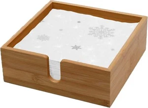 KOVOT Bamboo Napkin Holder – 7″W x 7″W Flat Square Natural - Picture 1 of 4