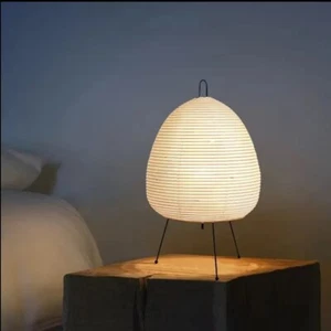 Japanese Tripod Table Lamp – 18" Rice Paper Shade, LED Bulb Included - Picture 1 of 6