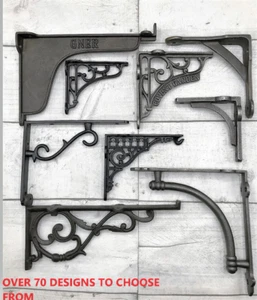 CAST IRON and HANDFORGED SHELF BRACKETS, 90+ STYLES , priced as single - Picture 1 of 191