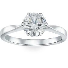 Certificado 1.51CT Diamante solitario compromiso anillo 14k Oro Blanco (H/I-SI2/I1)