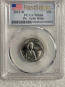 💎 2022 D - Dr Sally Ride Amer. Womens Quarters PCGS MS66 "FIRST STRIKE" In Hand - Picture 1 of 2