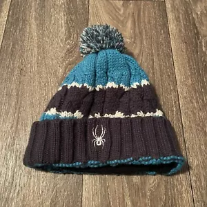 Spyder Icebox Pom Hat Boys Blue/Multi-Color One Size - Picture 1 of 7