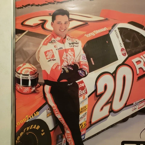 Vintage NASCAR Winston Cup Tony Stewart Home Depot Poster 28 X 19 Ridgid Racing Cover
