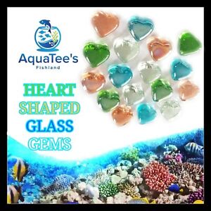 Fish tank decorations glass gem marbles decor nano accessories heart shaped