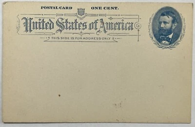 EARLY 1C ULYSSES S. GRANT POSTAL CARD UNUSED 33 EAST 36TH STREET NEW YORK - Image 1 of 2