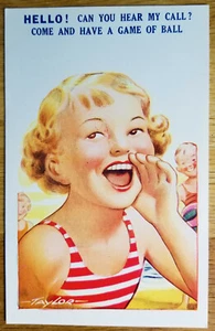 Bamforth Can You Hear My Call...Vacation Comic Postcard PC 1950s Unused - Picture 1 of 1