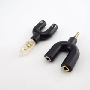 Conector adaptador divisor micrófono auricular estéreo de audio 3,5 mm en forma de U - Imagen 1 de 7