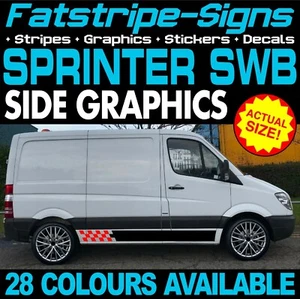 passend für MERCEDES SPRINTER SWB GRAFIK AUFKLEBER STREIFEN RENNEN CAMPER VAN WOHNMOBIL - Bild 1 von 2