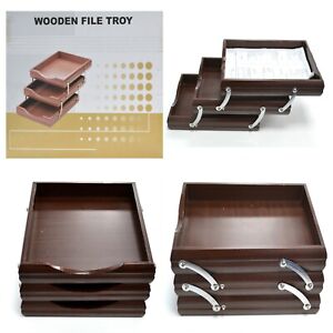 Expandable Wooden Tray Foldable Book Paper Organizer Shelf Tray Rack Office Home