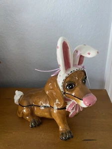 Blue Sky EASTER "BUNNY DACHSHUND" DOXIE  DOG 2021 NWT - Picture 1 of 6