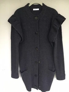 See By Chloé Cardigan Women 6 Wool Blend Chunky Sweater Snap Button Cozy Lux - Picture 1 of 13