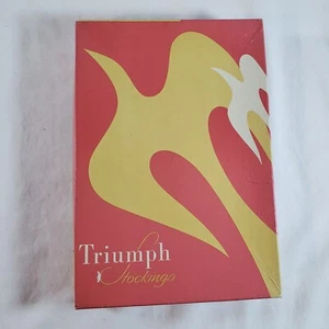 Triumph 10.5x31 Vintage Stockings 5 Pair 60 Gauge Ample Top Pink Sand Sheer - Picture 1 of 5