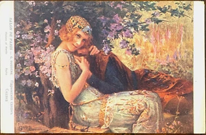 c.1915 SALON De PARIS Artist Gaston BUSSIERE Postcard ‘Viviane et Merlin’ Exc. - Picture 1 of 2