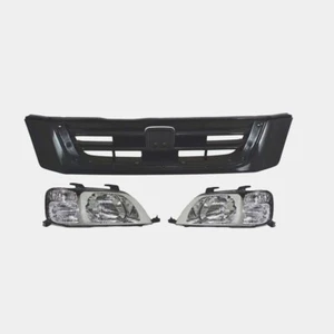 Juego de 3 faros parrilla delantera negra + izquierda derecha para Honda CR-V 1997-2001 - Imagen 1 de 11