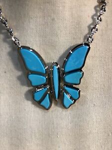 Kendra Scott Ember Butterfly Statement Necklace Variegated Turquoise blue NWT