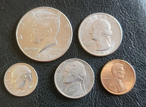 USA 1991 Year Set (5 coins) w/ Kennedy half dollar Cover