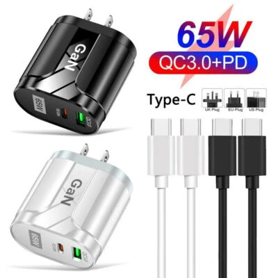 For Google Pixel 8 Pro 7 Pro 6 6a 65W GaN Fast Wall Charger PD USB QC3.0 Adapter - Image 1 of 4