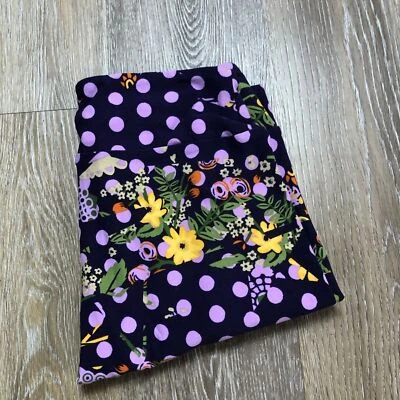 LULAROE Stretch Waist Blue Floral & Dotted Print Leggings Women's One Size - Image 1 of 4