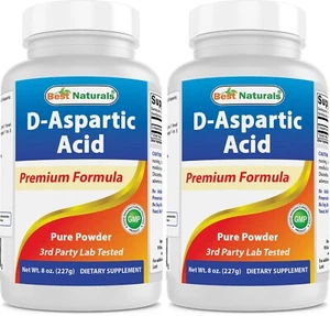 2 Pack Best Naturals D-Aspartic Acid Pure Powder 8 OZ - Picture 1 of 7