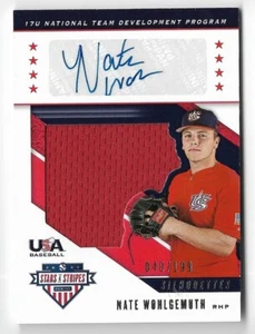 Camiseta deportiva 2019 USA Stars Stripes Silhouettes autógrafa/199 Nate Wohlgemuth #USA-EB - Imagen 1 de 3