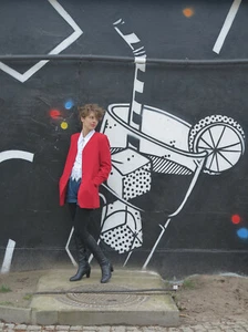 HUCKE Blazer Women's Jacket Red 80er True Vintage 80s Red - Picture 1 of 12