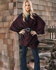 Cleobella Sevigny Capelet maroon and black with Tassels One size