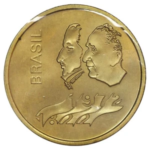 Brésil - 300 cruzeiros 1972 ESSAI 150ans Indépendance laiton scellé FDC KM.Pr7 - Imagen 1 de 2
