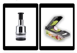 Lote de 2 Picadoras de Verduras Nuevas 12 en 1 Cebolla Acero Inoxidable Multifunción - Imagen 1 de 19
