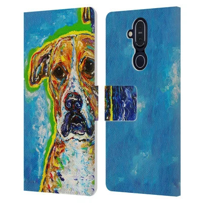 OFFICIAL MAD DOG ART GALLERY DOG 5 LEATHER BOOK WALLET CASE FOR NOKIA PHONES - Image 1 of 4
