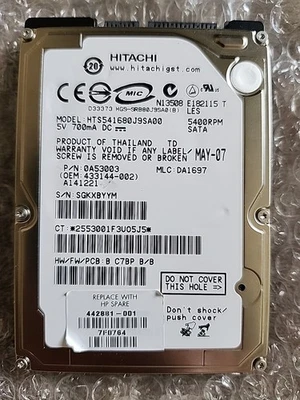 NEW HITACHI 320GB HDD Hard Drive w/Win 10 - HP COMPAQ PRESARIO C700t C727 - Image 1 of 4