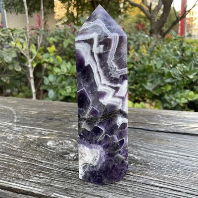 7.9" 3.2LB Natural Dream Amethyst Obelisk Quartz Crystal Tower Point Heal Reiki - Image 1 of 4