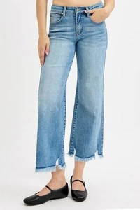 RISEN Full Size Mid Rise Crop Wide Leg Jeans Plus Size - Bild 1 von 18