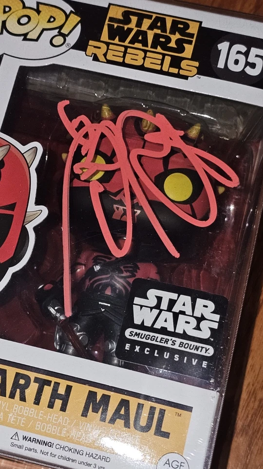 ASSINADO AUTOGRAFADO Funko Pop Darth Maul #165 Star Wars Rebels Bounty EXCLUSIVO!! - Imagem 1 de 4