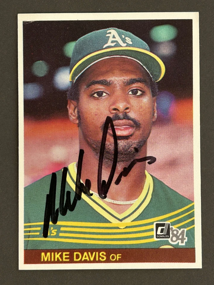 Mike Davis Autograph Signed 1984 Donruss Oakland A's - Image 1 of 1